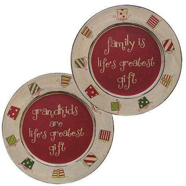 Family Present Plate, Asst. - The Fox Decor